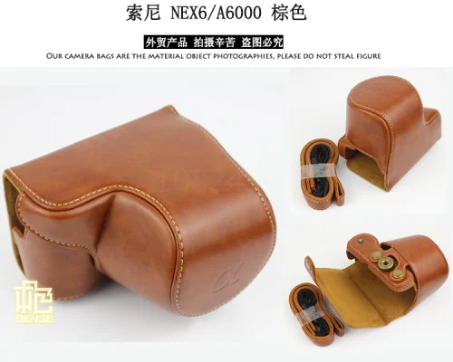 Новый защитный кожаный чехол для камеры и наплечный ремешок на шею Sony Alpha a6000 a 6300 16