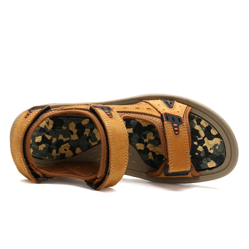 Летние пляжные сандалии мужская обувь из искусственной кожи с перфорацией