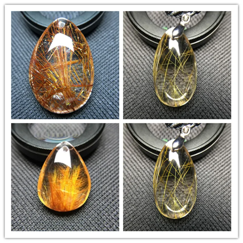 Натуральные камни рутилированный кварц Подвеска волосы кристалл бесплатно