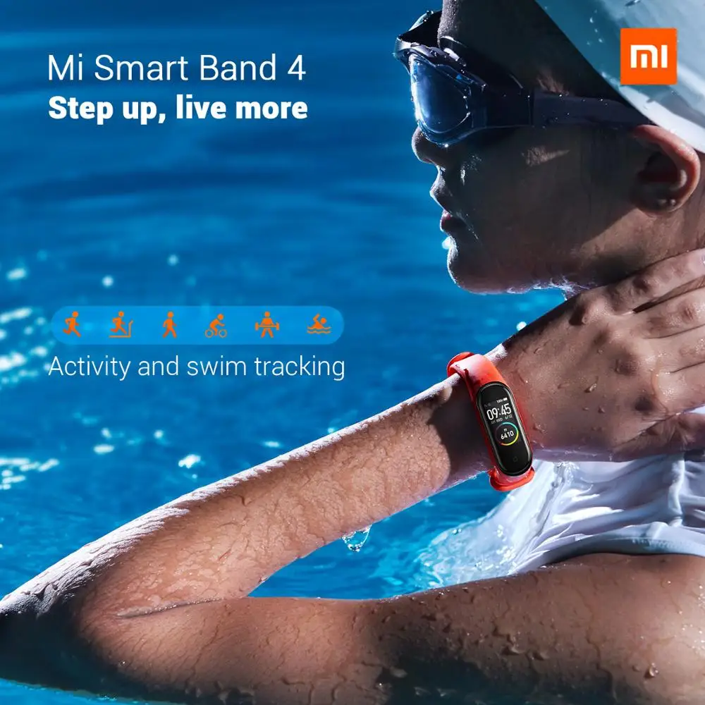 Xiaomi Mi Band 4 Смарт-часы с пульсометром и фитнес-трекером браслет цветным дисплеем