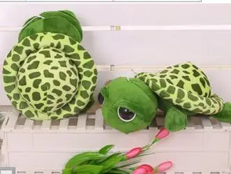 Плюшевая игрушка-черепаха с большими глазами лежащая животик кукла подарок на