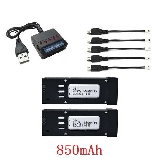Фиолетовый Обновленная батарея 850mAH 3,7 V Lipo и 5 шт. зарядное устройство для E58 JY019 S168 для радиоуправляемого квадрокоптера, запасные части 3,7 v, аккумулятор радиоуправляемого дрона 721855 - Цвет: Фиолетовый