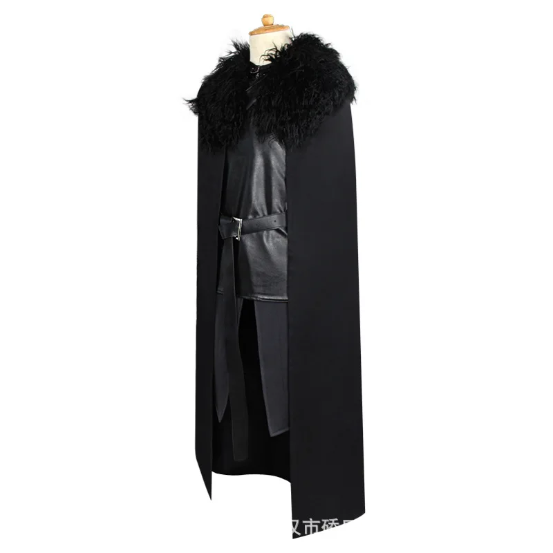 Game of Thrones Costume Jon Snow Costume Outfit With Coat Halloween Clothing Ault Men Cosplay Costume Full Set Party dress
