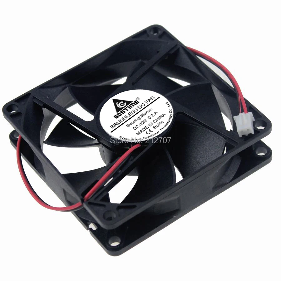 10 шт. Gdstime довольно 80 мм 80x80x20 8020 DC 12 В 2 контактный компьютерный охлаждающий