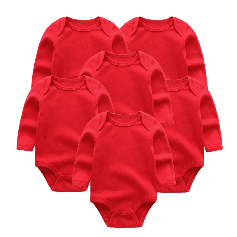 6 шт./партия, зимнее боди с длинными рукавами для новорожденных, roupa de bebe, одежда для маленьких мальчиков и девочек - Цвет: BDL6003