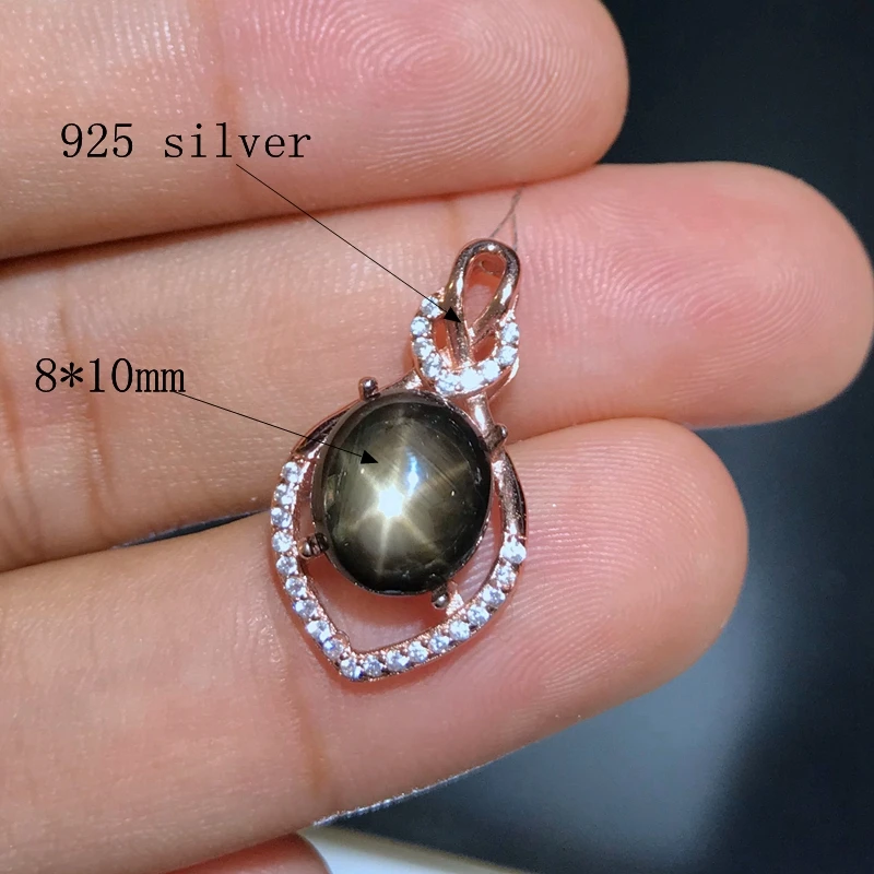Uloveido, 4 карата, синий сапфир, подвеска, ожерелье для женщин, 925 пробы, серебро, драгоценный камень, юбилей, звездный свет, ожерелье, подвеска, FN312