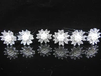 12 pcs white pearl crystal flower bridal wedding hair pins hair accessory