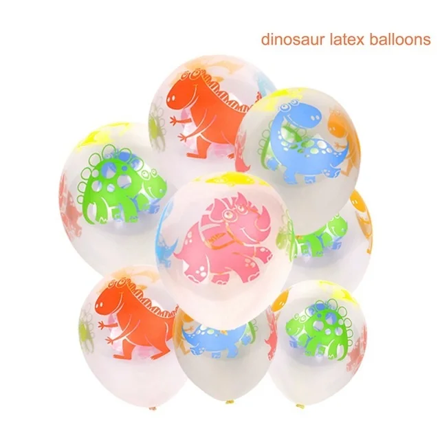 Clear Dinosaur 10 шт. 12 дюймов белые животные латексные шары корова Лев Зебра лапа Обезьяна Слон сафари шар День рождения гелий надувная игрушка - Цвет: Clear Dinosaur