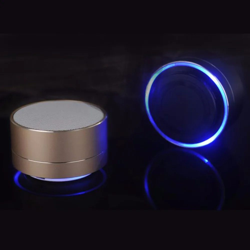 Светодиодный Портативный Беспроводной Bluetooth Динамик стерео мини-динамик fm-радио металлические супер бас сабвуфер Tf карты для Mp3 музыкальный плеер