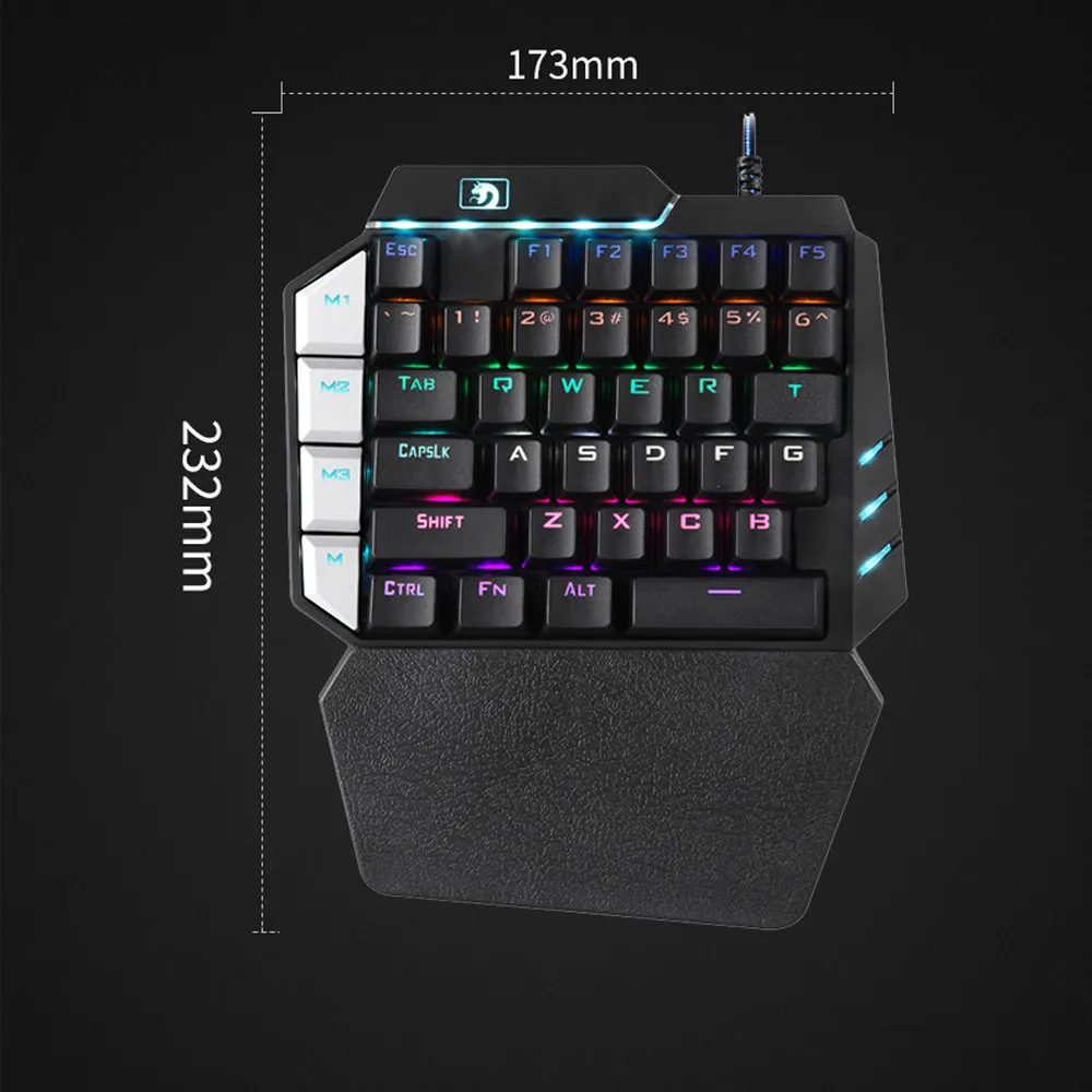 CARPRIE 35 ключи Одноместный One Hand Механическая игровая Проводная клавиатура с USB для