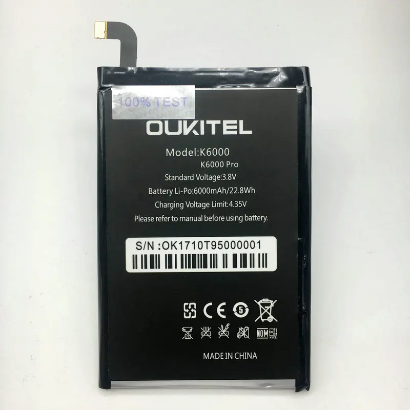AVY батарея для Oukitel K6000 Pro K6000pro мобильный телефон Литий-ионные аккумуляторы 6000 мАч тест