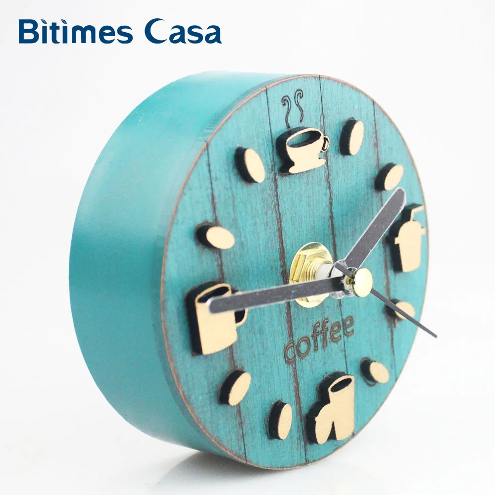 Узор на кофейную чашку кухонный магнит холодильник часы для котят 3