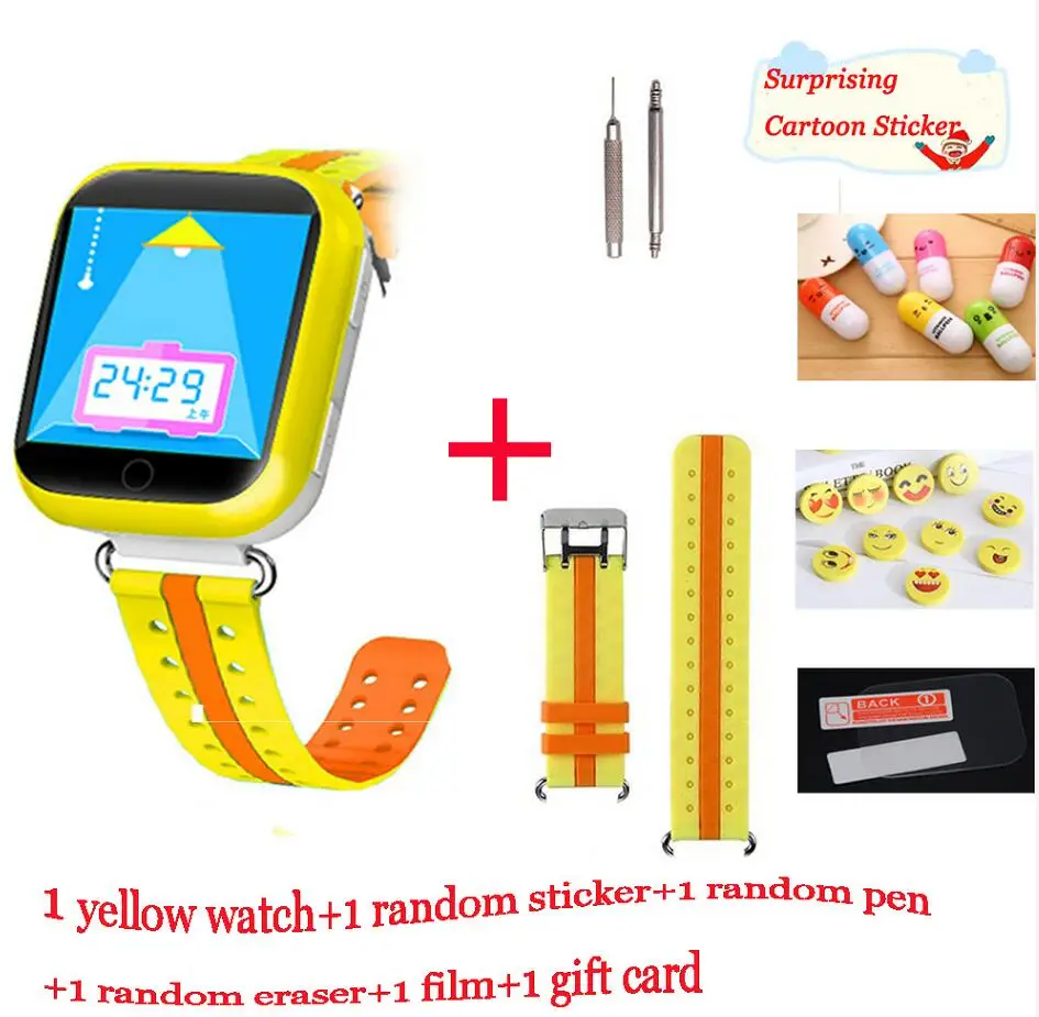yellow strap G1 Умные детские часы q750, умные часы для детей, анти-потеря, умные часы, gps часы, водонепроницаемые часы, трекер местоположения, умные часы для детей, PK Q50 - Цвет: yellow strap G1