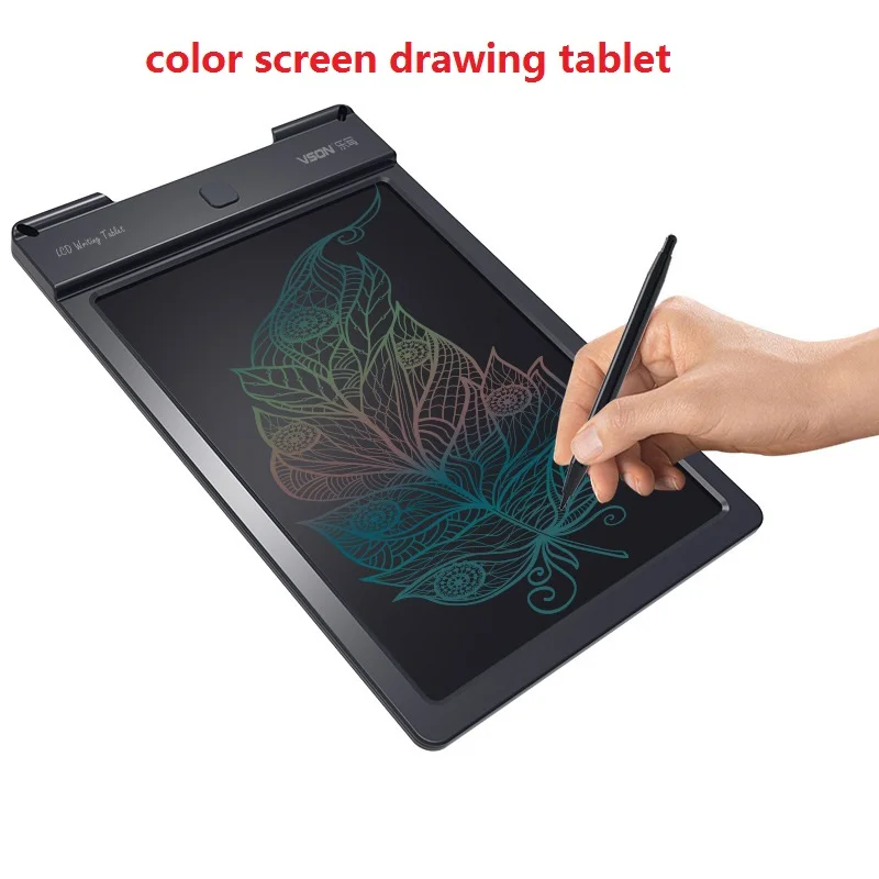 Color screen black 9 дюймов цветной ЖК-планшет цифровой рисунок графитные рукописные колодки портативная электронная графическая доска с замком - Цвет: Color screen black