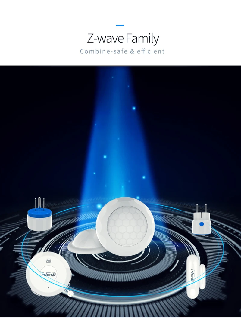 NEO COOLCAM NAS-PD02Z ZWave Plus PIR датчик движения Детектор особенности Простая установка на батарейках домашний автоматический сенсор