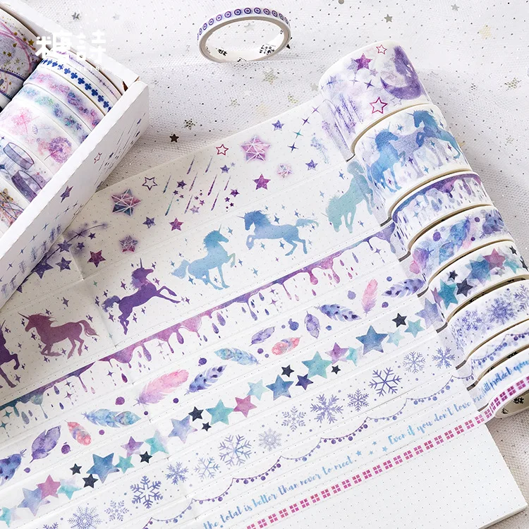 20 шт./лот Mohamm Foil Kawaii японский журнал клей васи лента набор маскирующая Лента