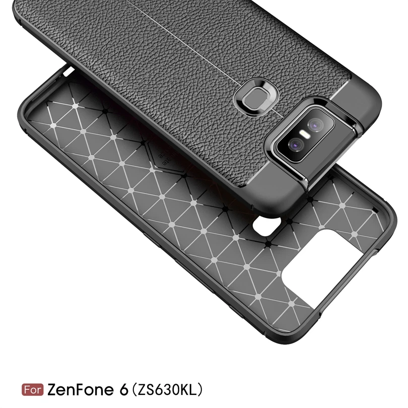 Роскошный мягкий силиконовый чехол для Asus ZenFone 6/ZenFone6 ZS630KL кожаный Противоударная