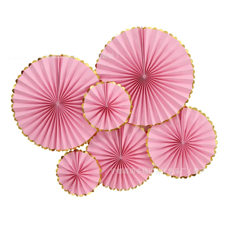 6 шт. бумажные веера Pinwheels Висячие цветочные поделки для детского дня рождения