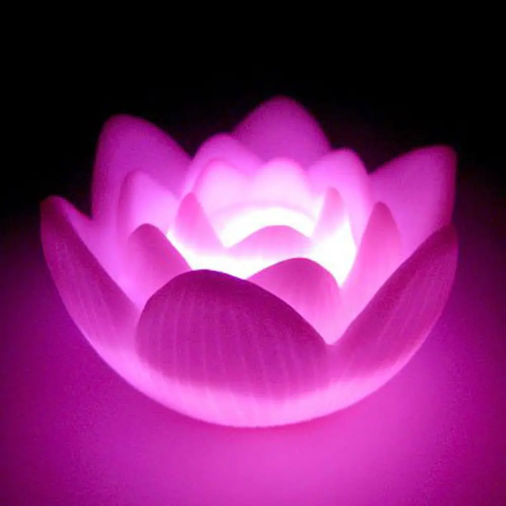 Новинка 2 шт. меняющая цвет Светодиодная лампа Lotus Flower романтическая с любовным
