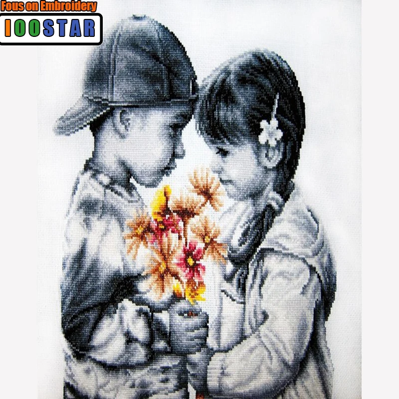 Полноформатная алмазная живопись 5d мозаика вышивка два ребенка любовь крестиком