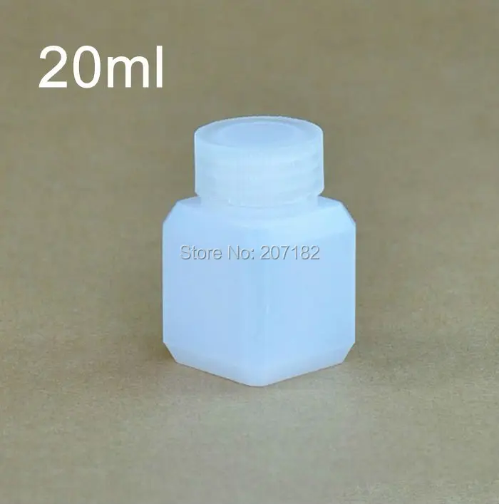(500pcs/lot) 20ml / 20g Translucent Thick Square HDPE Chemical Bottle Medicine Plastic | Refillable Bottles