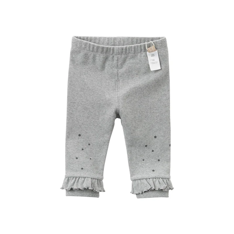 flecking gray DBQ11120-2 dave bella/осенние модные брюки со звездами для маленьких девочек; детские длинные леггинсы; брюки для малышей - Цвет: flecking gray
