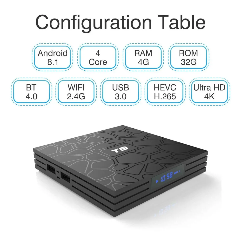 Оптовая продажа! Leelbox Android 8 1 ТВ коробка T9 4 Гб + 32 ГБ с двумя камерами процессор Rockchip