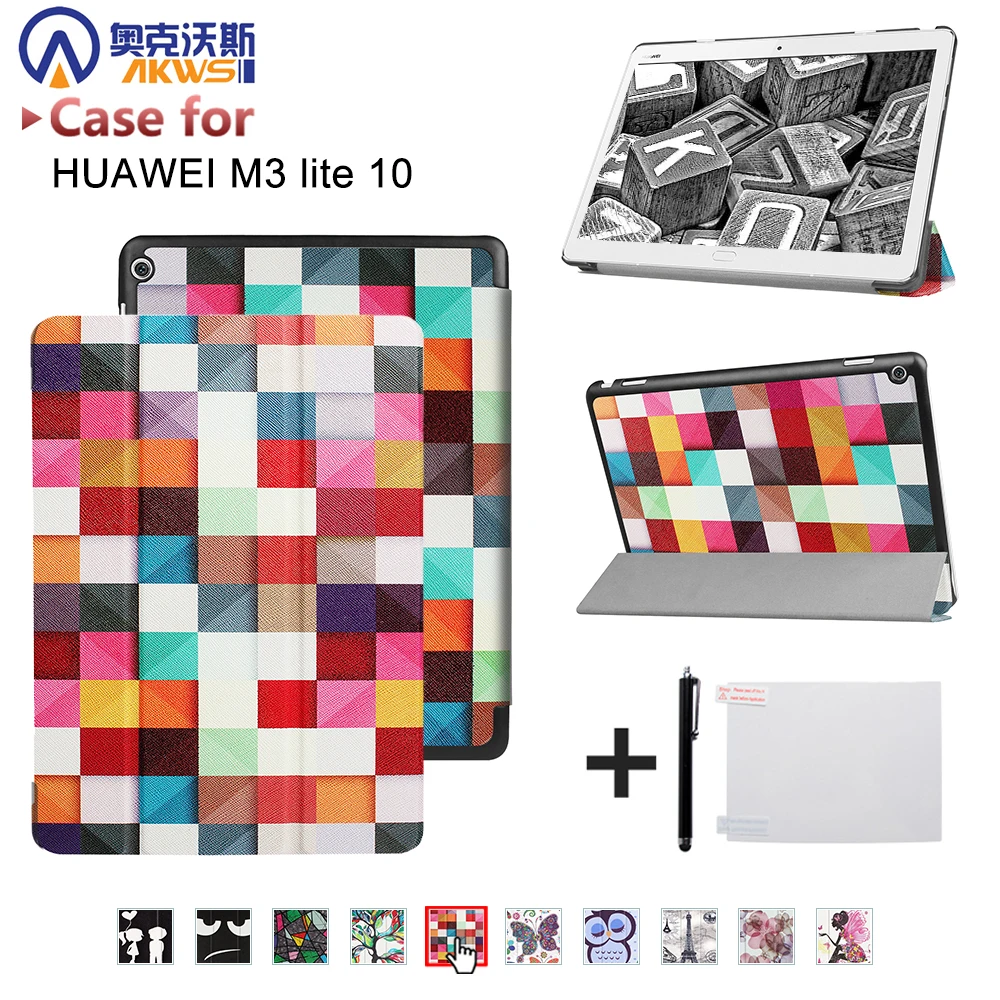 Умный Ультратонкий чехол подставка для планшета 2017 Huawei MediaPad M3 Lite 10 дюймов 1 2 5 +