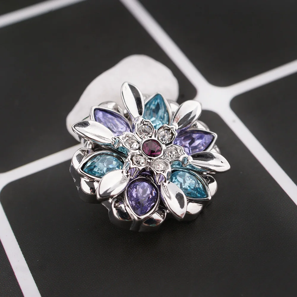Новейшие разноцветные цветы украшение с защелкой 18 мм защелки для браслетов и