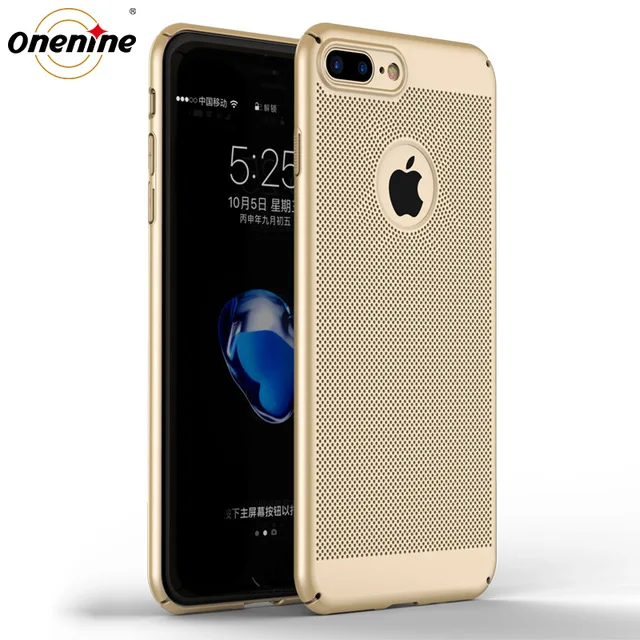 Mesh Gold Милый дышащий чехол s для iPhone 7 8 Plus, роскошный чехол, Мягкий ТПУ силиконовый градиентный чехол, твердый пластик 8 Plus - Цвет: Mesh Gold