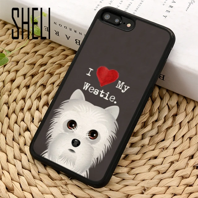 Чехол SHELI I Love My Westie dog для iPhone 6 S 7 8 Plus X XR XS max 5 5S SE Samsung Galaxy S6 S7 edge S8 S9 |