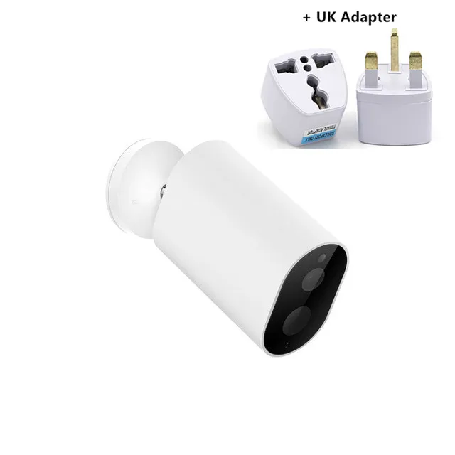Add UK plug Новая Xiaomi xiaobay умная беспроводная камера 1080P 120 ° AI датчик обнаружения PIR с батареей IP65 Водонепроницаемый работает с приложением Mijia - Цвет: Add UK plug