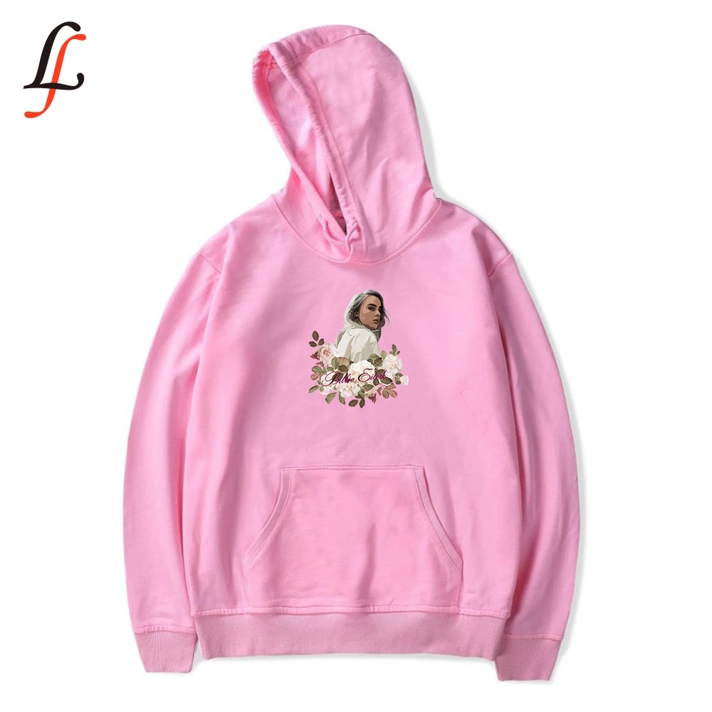 Billie Eilish harajuku/Мужская и Женская толстовка с капюшоном длинным рукавом Свободные
