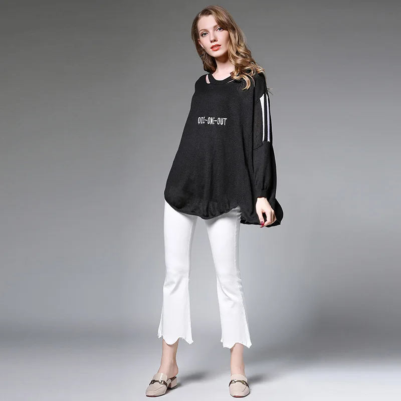 Свитер вязаный осень плюс размер свитера Мода Подиум 2017 женский халат Unif