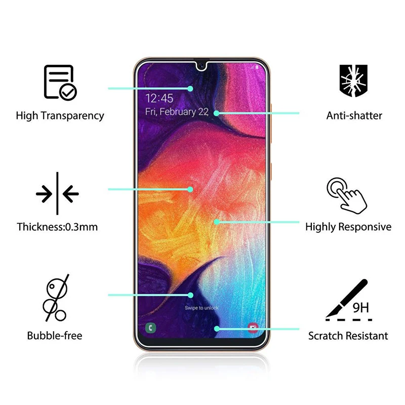 Закаленное стекло для Samsung Galaxy A40 Защитное экрана 2.5D 9h закаленное защитная