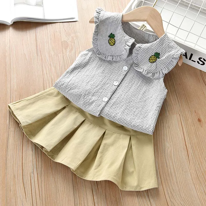 2019 г. Комплект одежды для девочек летняя детская модная повседневная хлопковая