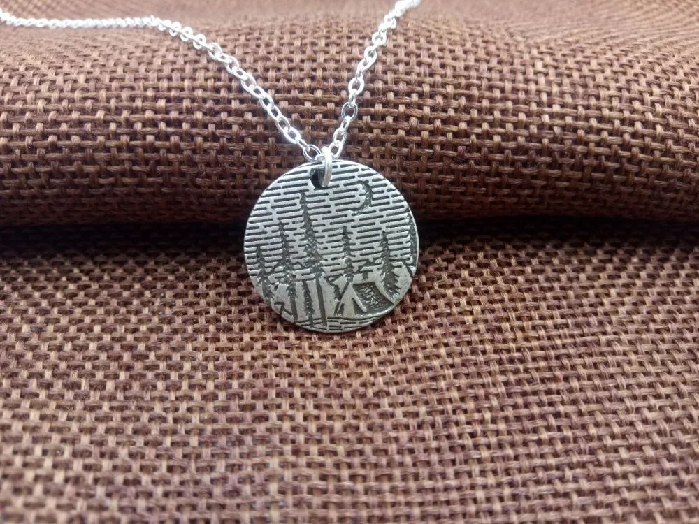 1pcs Lovely Fashion nature pine tree pendant under the moon Camping with house necklace Lover Gift woman necklaces SanLan | Украшения и