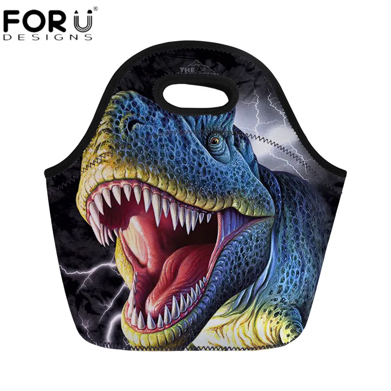 

FORUDESIGNS Insulated Lunch Tote Bags Tyrannosaurus Rex T Rex Dinosaur 3D Print Cooler Warm Food Pouch for Kids Food Storage Bag