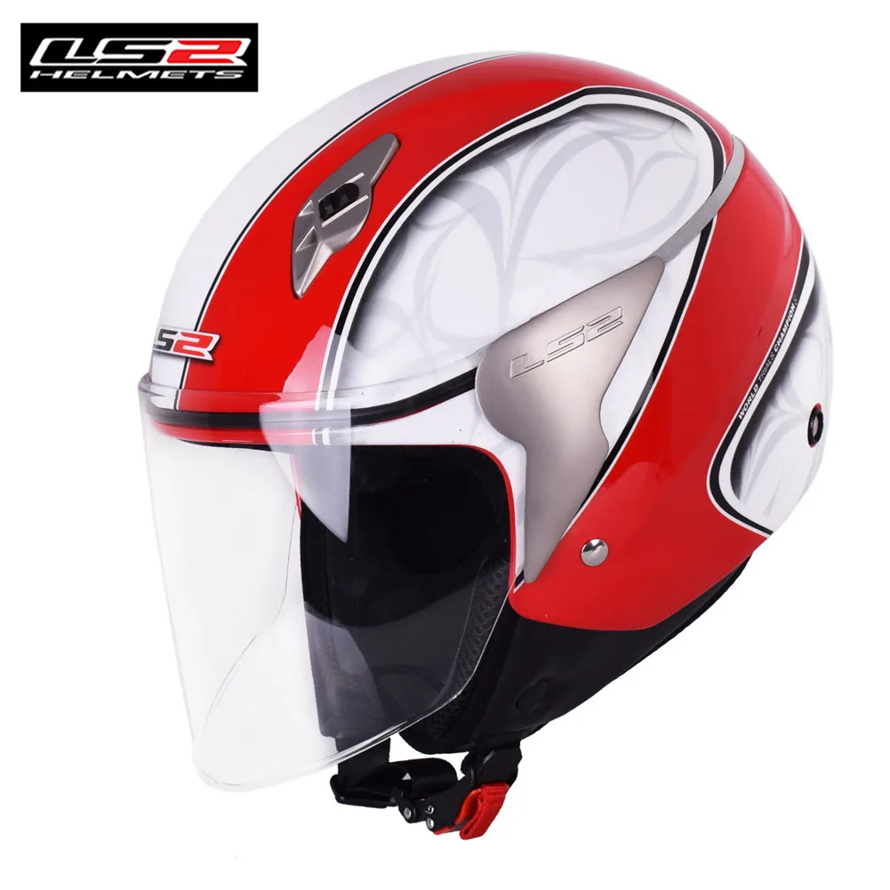 Red Cockscomb LS2 OF559 Moto 3/4 Открытый мотоциклетный шлем для скутера Jet Moto rbike шлемы для крушенного двигателя руля мотоциклетные шлемы - Цвет: Red Cockscomb