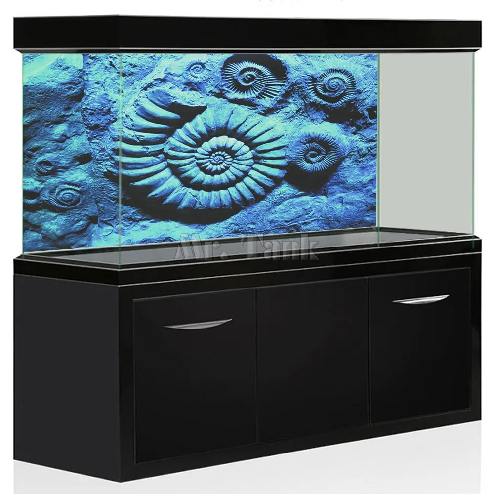 Mr. Tank 3D эффект аквариума задний фон плакат Ammonoid ПВХ аквариум украшения морские создания fossil фон стикер на стену