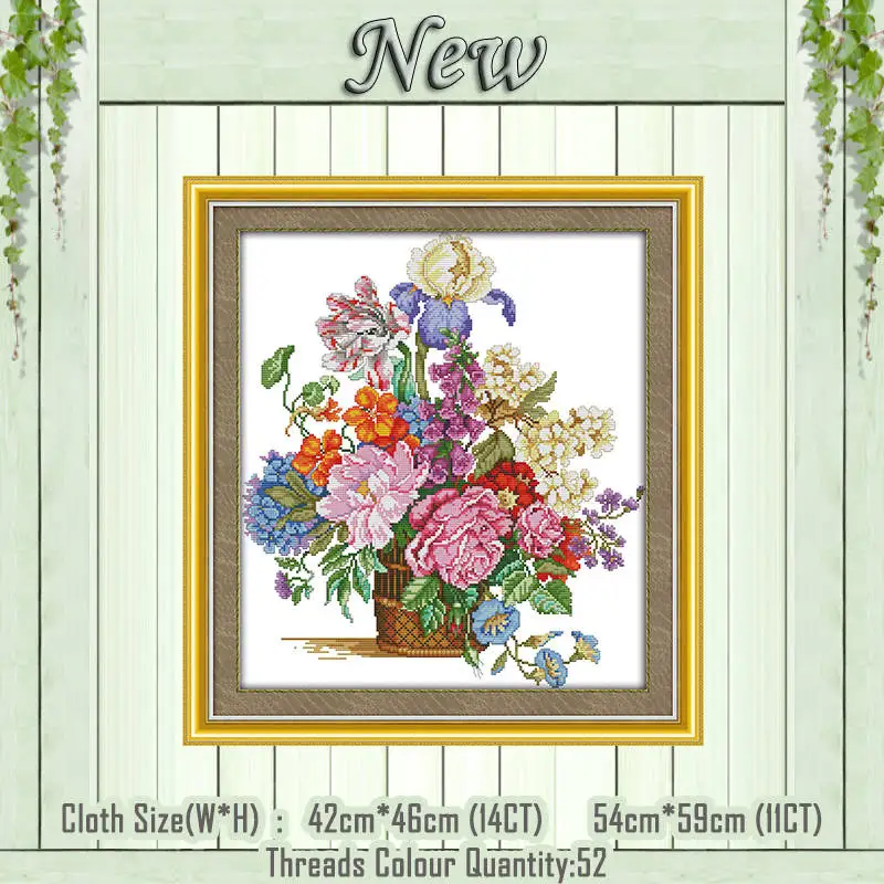 Beautiful flower Бабочка Тени картина с цветочной вазой Счетный принт на холсте DMC 11CT 14CT наборы для вышивки крестиком набор для рукоделия - Цвет: Beautiful flower