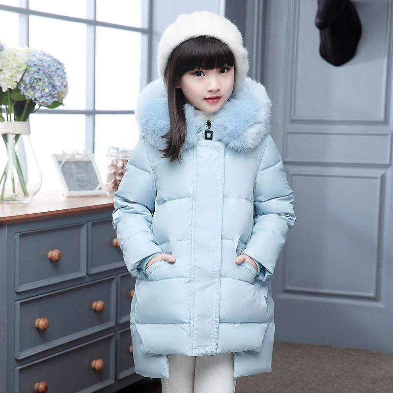 Горячая новинка зимние пуховые куртки для девочек Теплые Детские Пуховые на