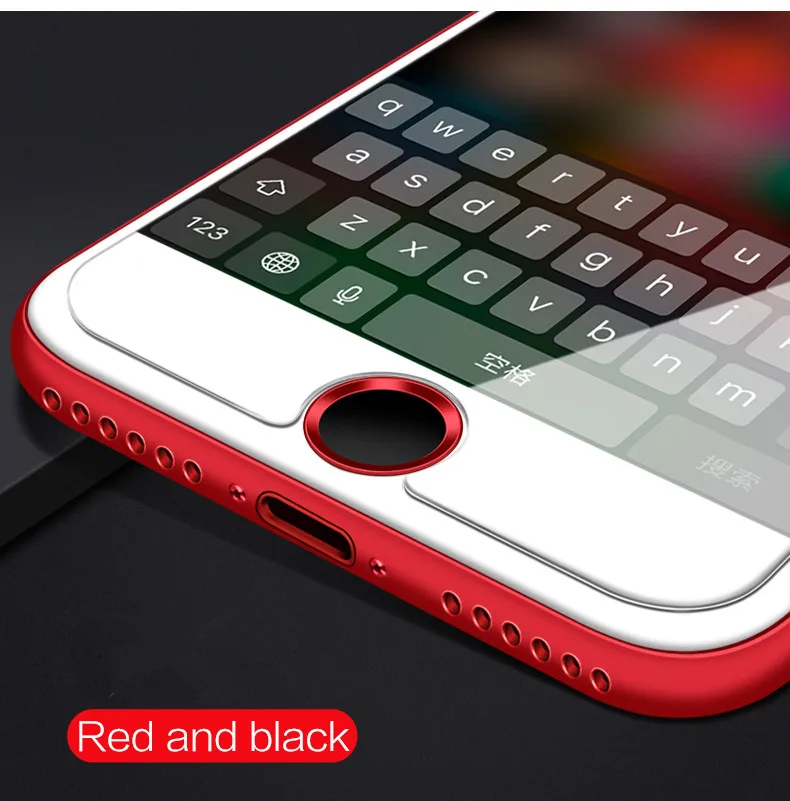 Black and Red Универсальная наклейка на кнопку Home для iPhone X XS max XR 8 7 6 6S Plus 5s SE 5 отпечатков пальцев Touch ID защита от пота для iPad 4 - Цвет: Black and Red