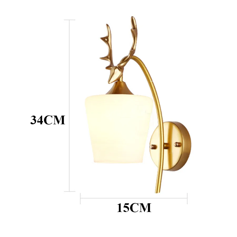 

Thrisdar Nordic Creative Antlers LED Wall Light Living Room Bedroom Bedside Wall Lamp Iron Deer Corridor Stairs Wall Light