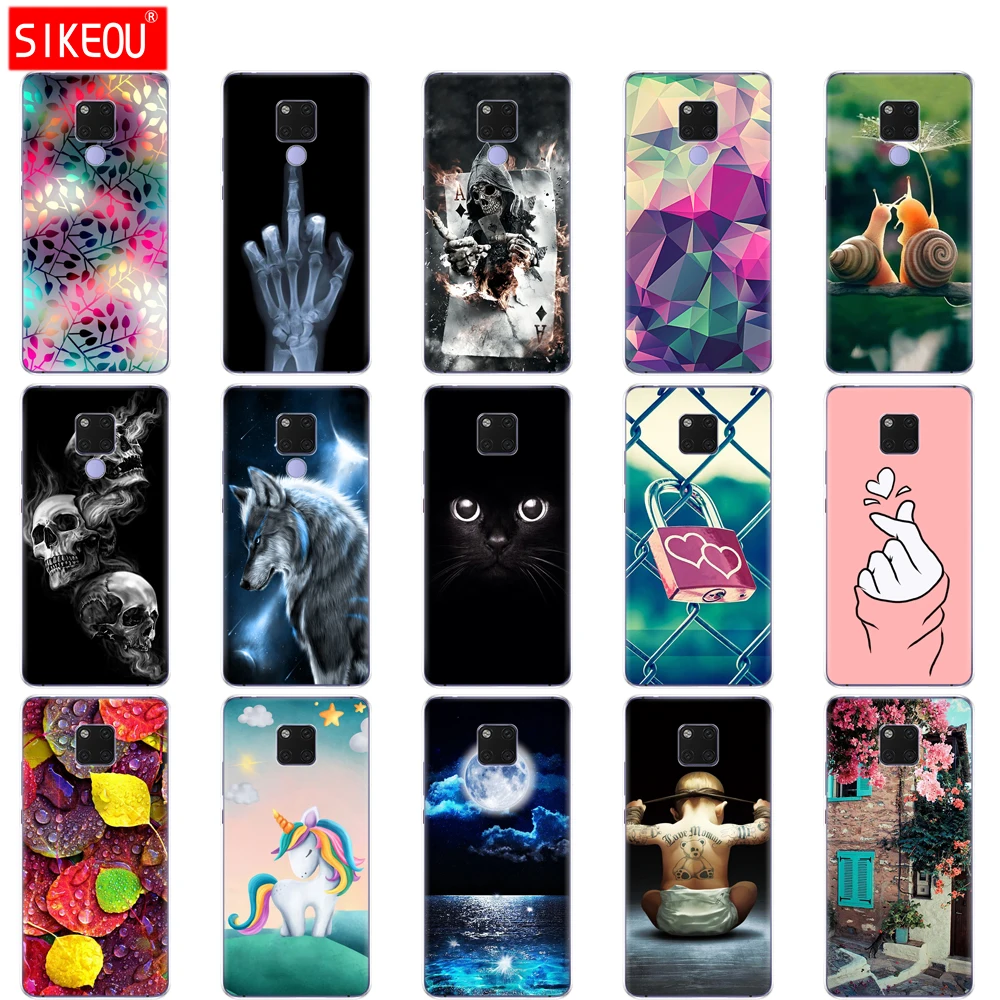 Мягкий чехол для Huawei Mate 20 pro прозрачный силиконовый телефона X накладка mate20 кошка