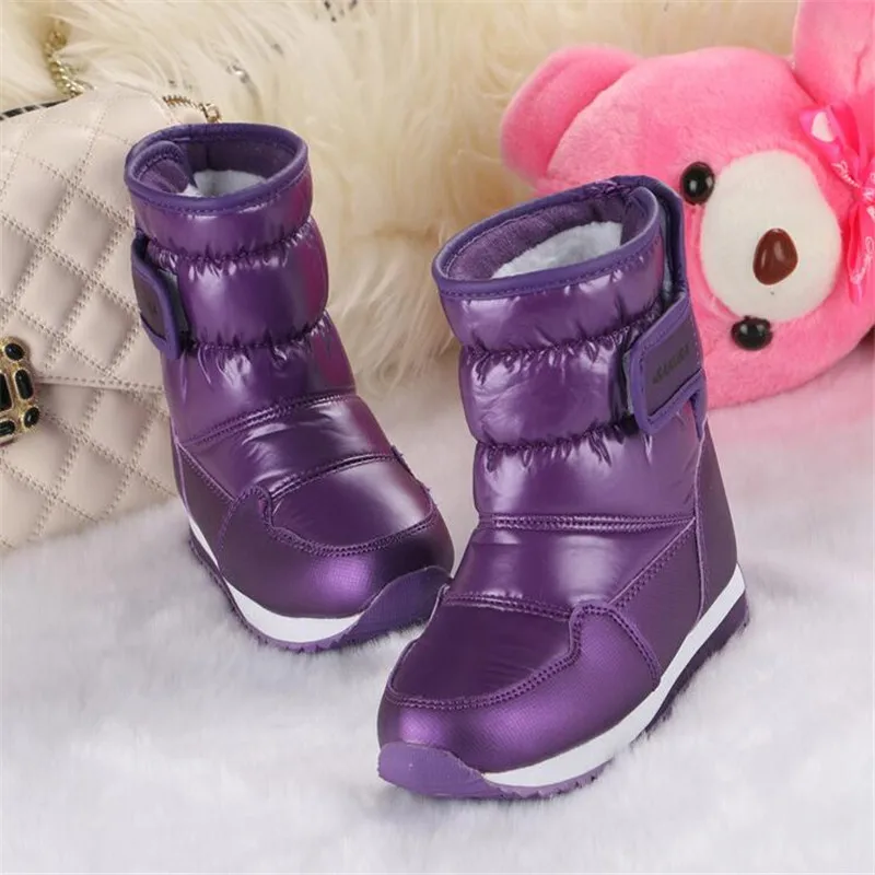 

Зимние детские зимние ботинки, новинка, теплые Нескользящие модные теплые ботинки для маленьких мальчиков и девочек, детская обувь, водонеп...