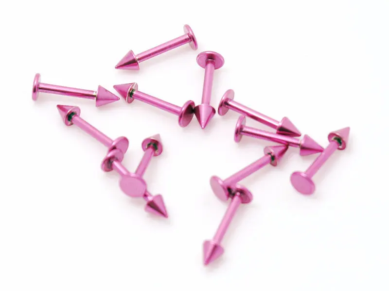 Аксессуары для пирсинга тела с конусом 3 мм/шипами оптовая продажа 10 шт. розовых