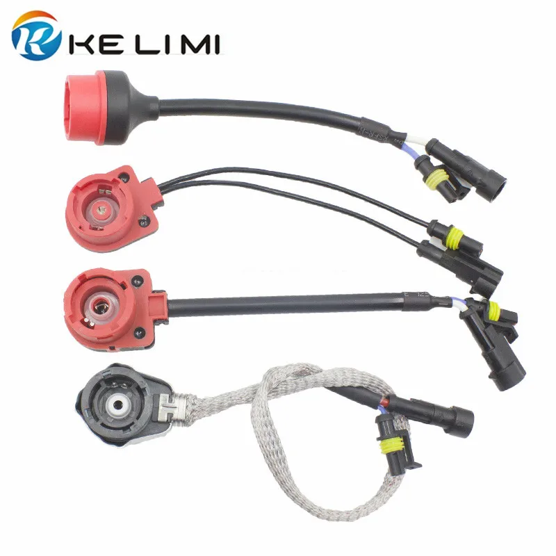 KE LI MI-bombillas fijas D2S D4S, conector HID, soporte de lámpara de conversión, adaptadores de arnés de cableado D2S de plástico y Metal