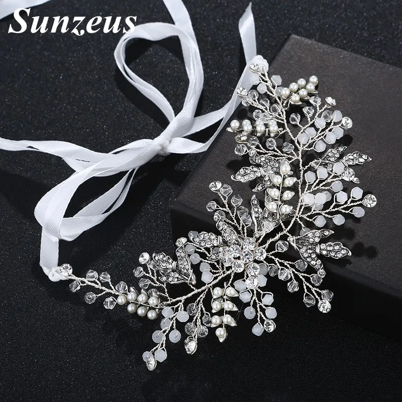

Gold Sliver Headband for Bridal 2020 Fashionable Hair Accessories with Pearls Rhinestones Formal Party Hair Decoration SHA25