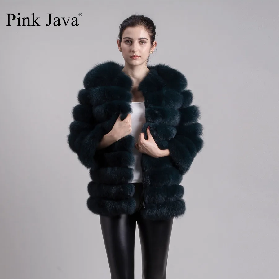 Женское пальто из натурального Лисьего меха розовое java QC8063 модная Роскошная